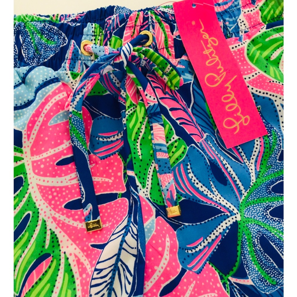 NWT Lilly Pulitzer Katia Mid Rise Shorts Beleaf In Yourself NWT In Package Blue - Picture 5 of 9